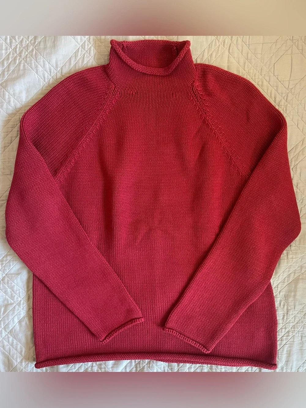 J. CREW 1988 RollneckT™ sweater in cotton in Burnt Red Size M $98 BW186